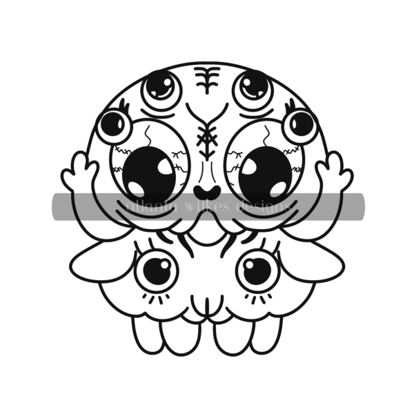 Creepy Cute Kawaii Bold and Easy Digital Download Coloring Book - Image 41