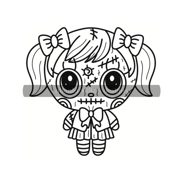 Creepy Cute Kawaii Bold and Easy Digital Download Coloring Book - Image 57