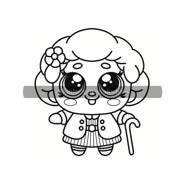 Cute Kawaii Bold and Easy Digital Download Coloring Book - Image 36