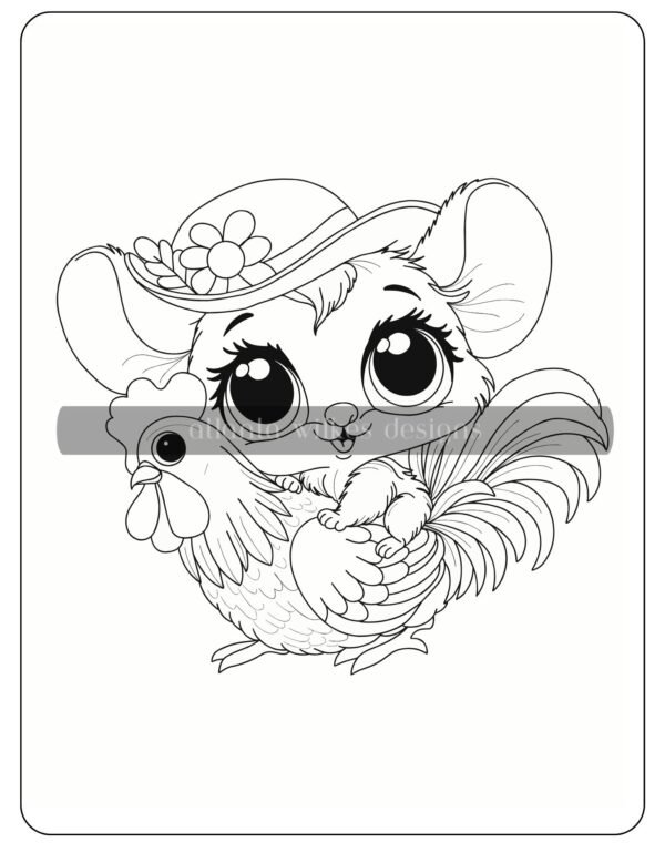 Farmer Mouse Digital Download Coloring Book - Image 2