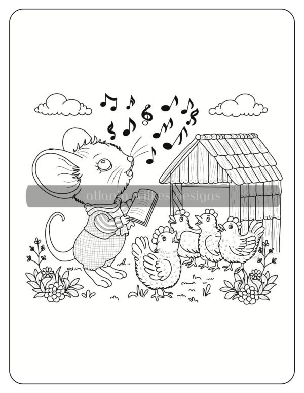 Farmer Mouse Digital Download Coloring Book - Image 3