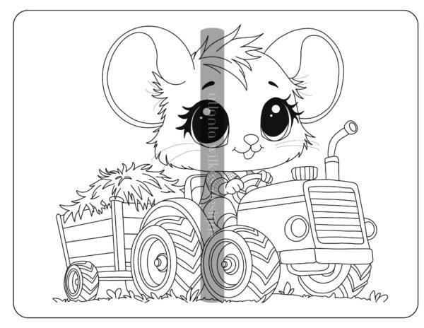 Farmer Mouse Digital Download Coloring Book - Image 6