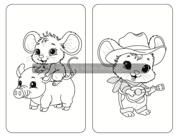 Farmer Mouse Digital Download Coloring Book - Image 12