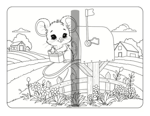 Free Download Farmer Mouse Coloring Book - Image 6