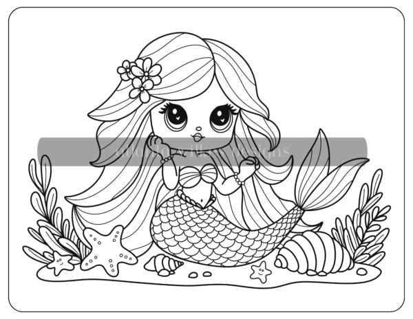 Mermaid Digital Download Coloring Book - Image 33