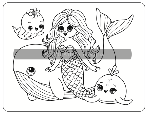 Mermaid Digital Download Coloring Book - Image 13