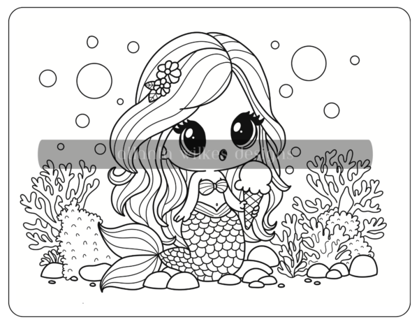 Mermaid Digital Download Coloring Book - Image 14