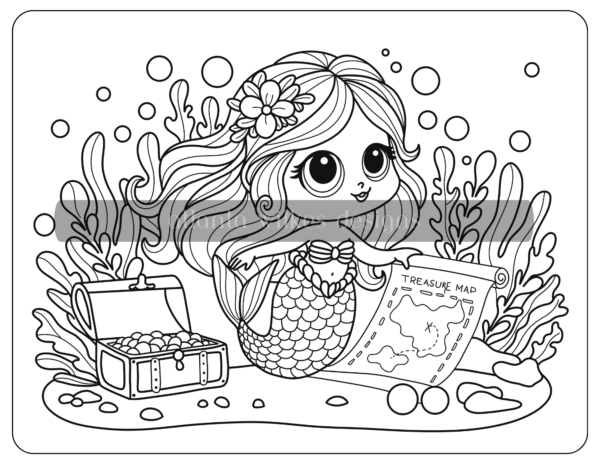 Mermaid Digital Download Coloring Book - Image 16