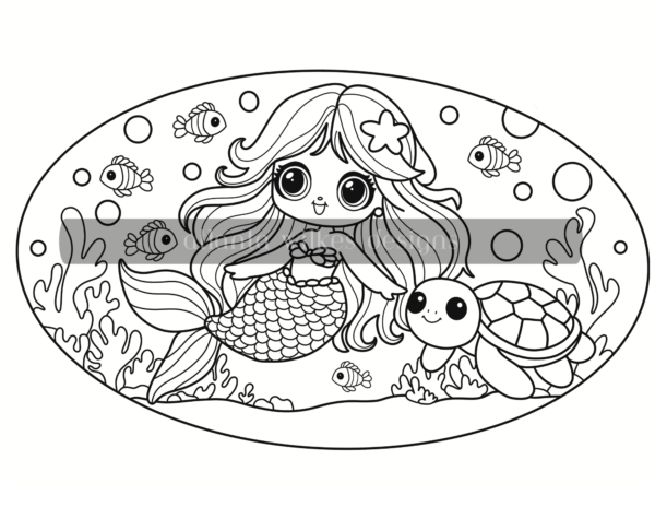 Mermaid Digital Download Coloring Book - Image 17