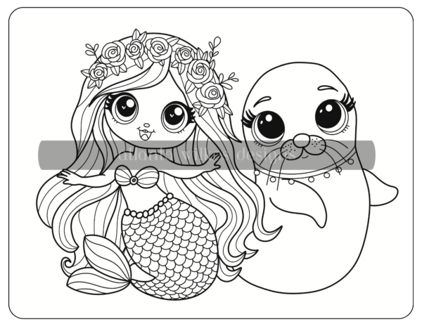 Mermaid Digital Download Coloring Book - Image 18