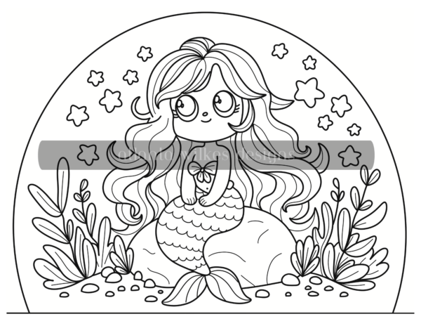 Mermaid Digital Download Coloring Book - Image 21