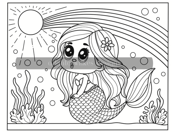 Mermaid Digital Download Coloring Book - Image 22