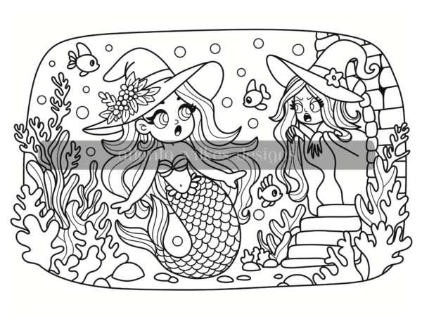 Mermaid Digital Download Coloring Book - Image 23