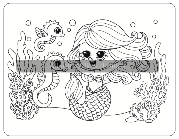 Mermaid Digital Download Coloring Book - Image 27