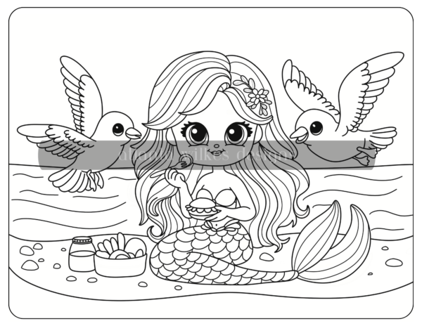 Mermaid Digital Download Coloring Book - Image 28