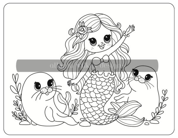 Mermaid Digital Download Coloring Book - Image 30