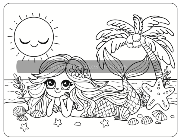 Mermaid Digital Download Coloring Book - Image 32