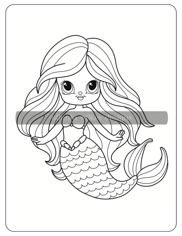 Mermaid Digital Download Coloring Book - Image 2