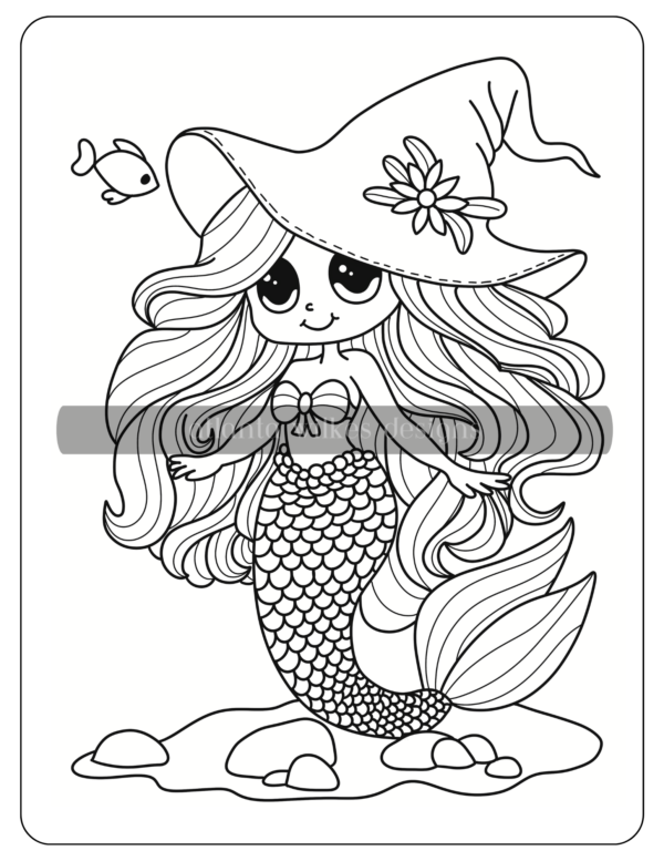 Mermaid Digital Download Coloring Book - Image 3