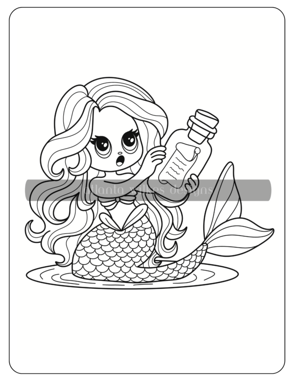 Mermaid Digital Download Coloring Book - Image 8