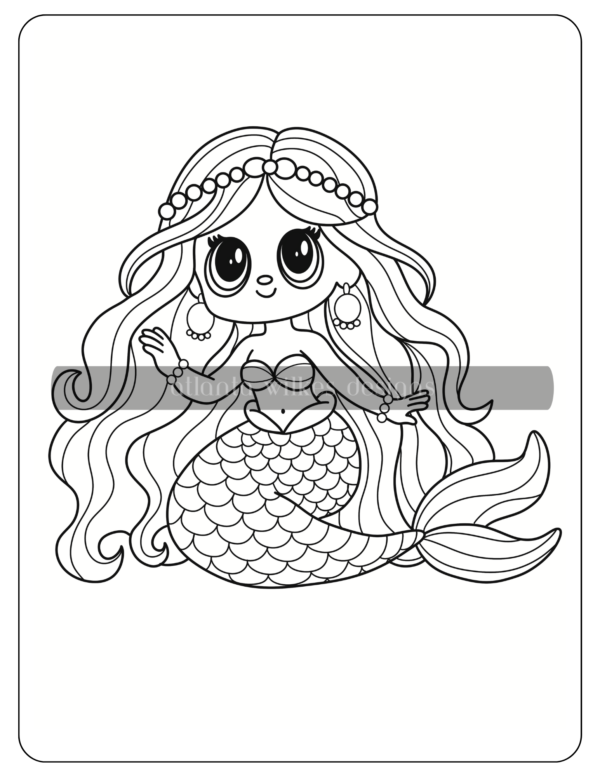 Mermaid Digital Download Coloring Book - Image 9