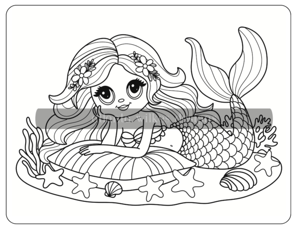 Mermaid Digital Download Coloring Book - Image 4