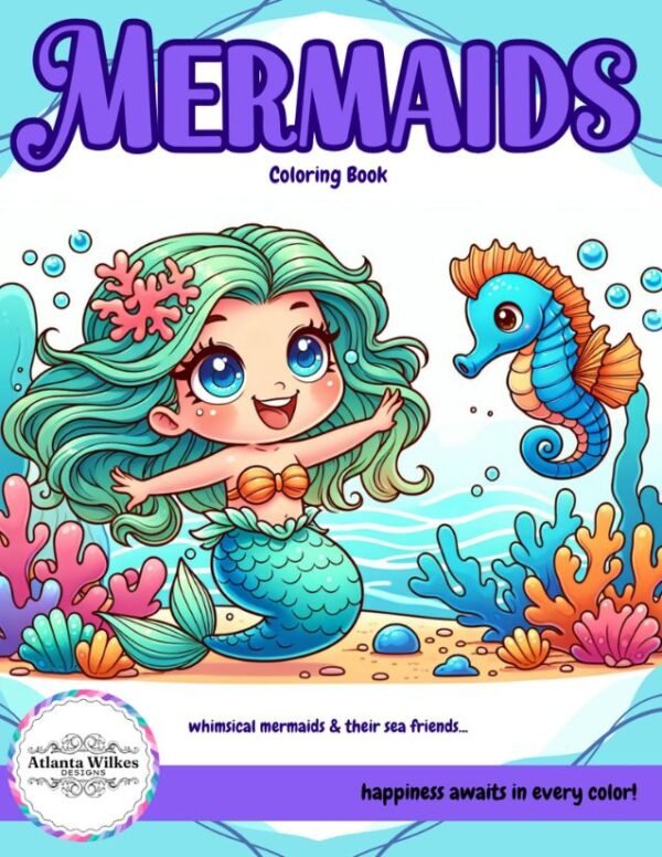 Mermaid Digital Download Coloring Book