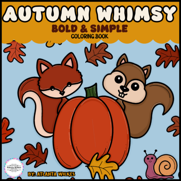 Autumn Whimsy Bold and Simple Full Digital Download Coloring Book