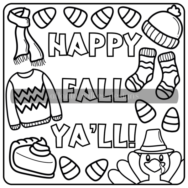 Autumn Whimsy Bold and Simple Full Digital Download Coloring Book - Image 29