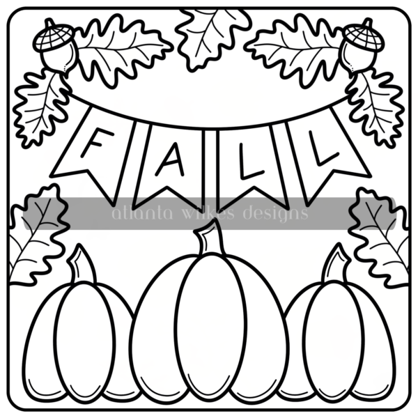 Autumn Whimsy Bold and Simple Full Digital Download Coloring Book - Image 28