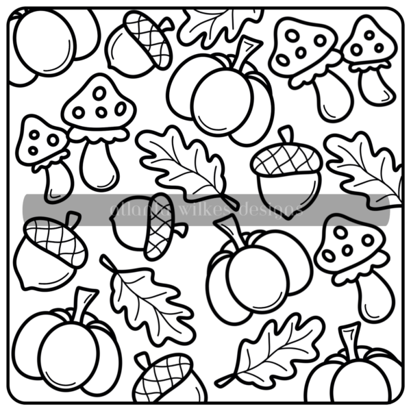 Autumn Whimsy Bold and Simple Full Digital Download Coloring Book - Image 27