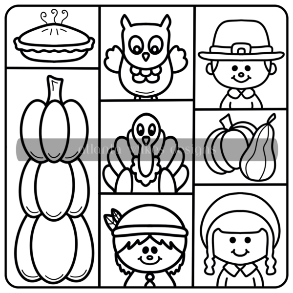 Autumn Whimsy Bold and Simple Coloring Book Mini Bundle Digital Download Pack - Image 4