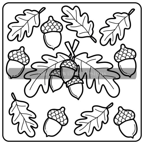 Autumn Whimsy Bold and Simple Coloring Book Mini Bundle Digital Download Pack - Image 2