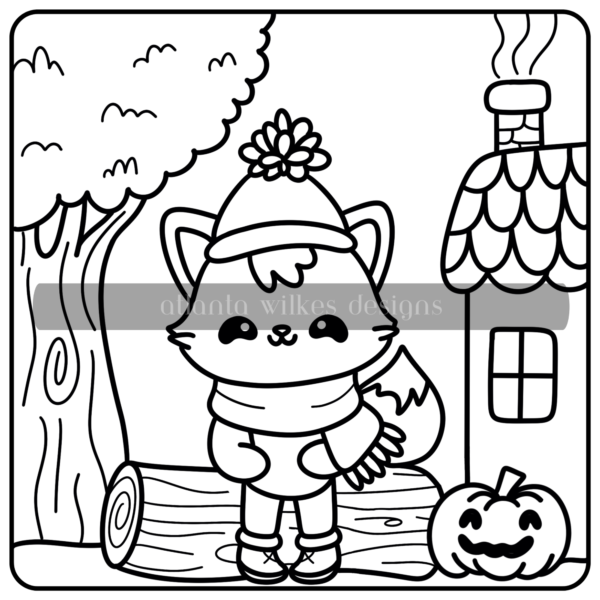 Autumn Whimsy Bold and Simple Coloring Book Second Half Bundle Digital Download Pack - Image 12