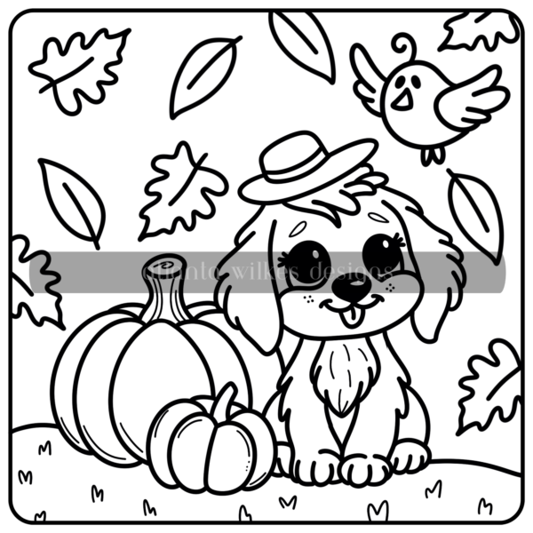 Autumn Whimsy Bold and Simple Coloring Book Second Half Bundle Digital Download Pack - Image 13