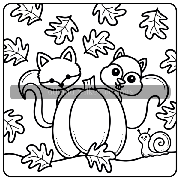 Autumn Whimsy Bold and Simple Coloring Book Mini Bundle Digital Download Pack - Image 6