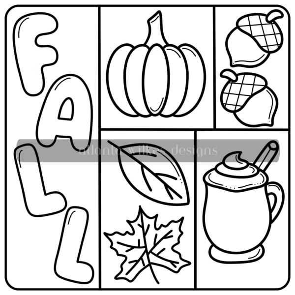 Autumn Whimsy Bold and Simple Full Digital Download Coloring Book - Image 35