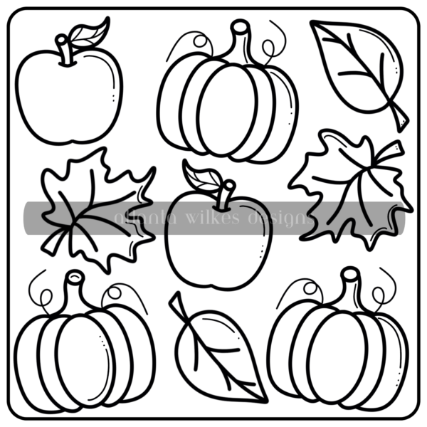 Autumn Whimsy Bold and Simple Full Digital Download Coloring Book - Image 34