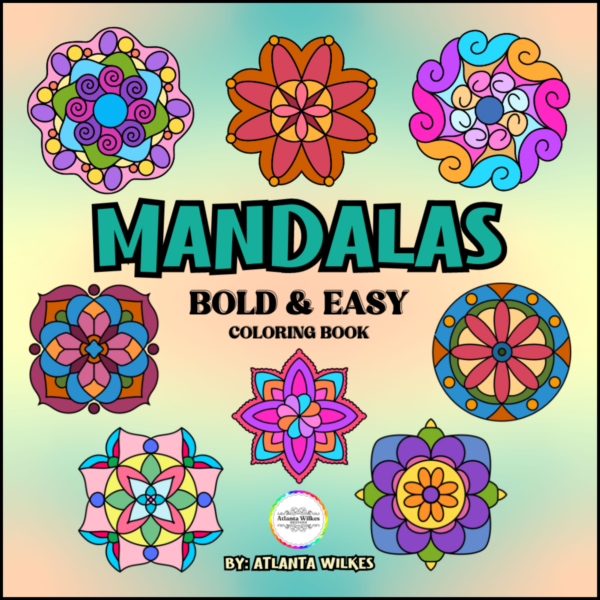 Mandalas Bold and Easy Digital Download Coloring Book