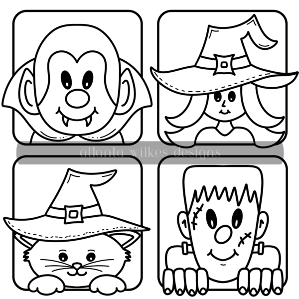 Too Cute To Spook Bold and Simple Coloring Book First Half Bundle Digital Download Pack - Image 13