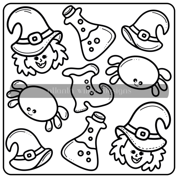 Too Cute To Spook Bold and Simple Coloring Book First Half Bundle Digital Download Pack - Image 18